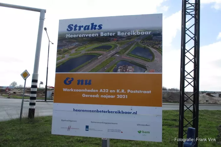 Weekendafsluiting A32 voor rijbaan richting Leeuwarden